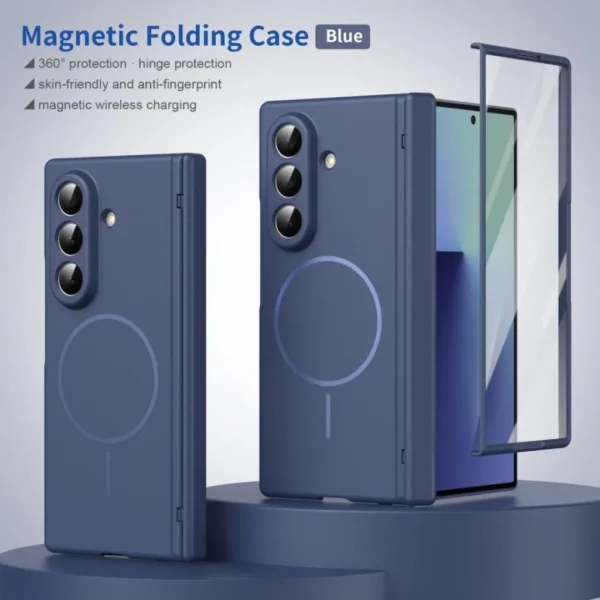 Samsung Galaxy Z Fold 8 Ultra Case with Hinge Protection | Skin Feel Thin Magnetic Phone Cover | Slim Shockproof Protection