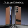 Samsung Galaxy Z Fold 8 Ultra Leather Flip Case with Magnetic Kickstand & Hinge Protection