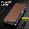 Samsung Galaxy Z Fold 8 Ultra Leather Flip Case with Magnetic Kickstand & Hinge Protection