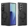 Samsung Galaxy Z Fold 8 Ultra Magnetic Case with Kickstand | PU Leather Coated PC Phone Cover | Tempered Glass Screen Protector