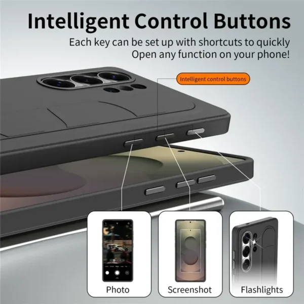 Samsung Galaxy S25 Ultra Standing Grip Case Cover | Soft Silicone Shockproof Back Cover with Foldable Strap Stand