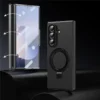 Samsung Galaxy Z Fold 8 Ultra Magnetic Case with Kickstand | PU Leather Coated PC Phone Cover | Tempered Glass Screen Protector