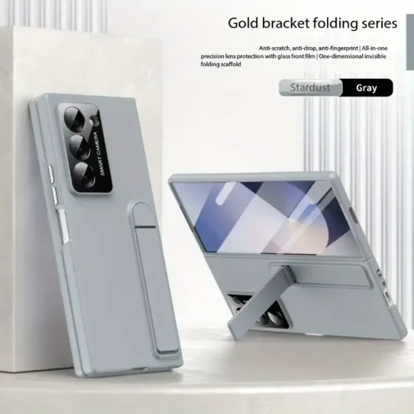 Samsung Galaxy Z Fold 7 Case with Foldable Kickstand | Slim Hard PC Shockproof Cover | Skin Touch Protective Phone Case