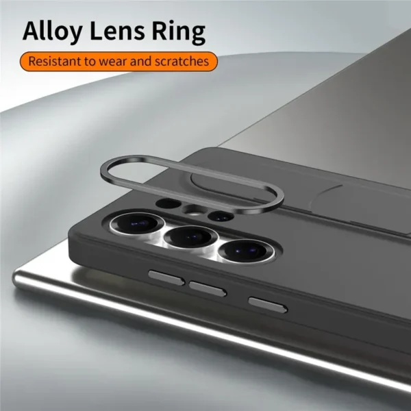 Samsung Galaxy S25 Ultra Standing Grip Case Cover | Soft Silicone Shockproof Back Cover with Foldable Strap Stand