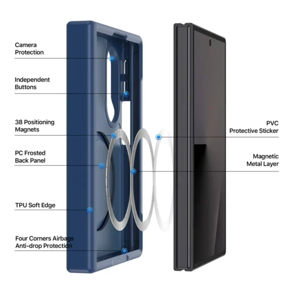 Samsung Galaxy Z Fold 8 Magnetic Case – Slim Translucent Matte Protective Cover