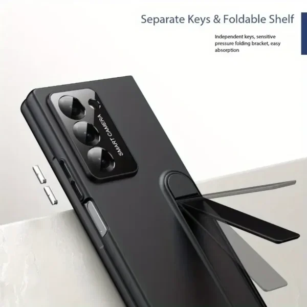 Samsung Galaxy Z Fold 7 Case with Foldable Kickstand | Slim Hard PC Shockproof Cover | Skin Touch Protective Phone Case