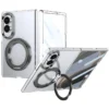 Samsung Galaxy Z Fold 8 Transparent Case with Rotating Metal Stand | Ravaka
