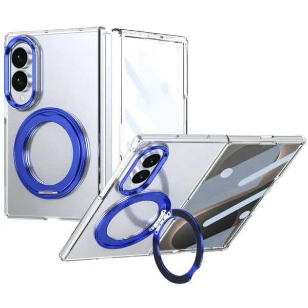 Samsung Galaxy Z Fold 8 Transparent Case with Rotating Metal Stand | Ravaka
