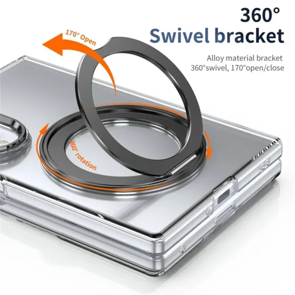 Samsung Galaxy Z Fold 8 Transparent Case with Rotating Metal Stand | Ravaka