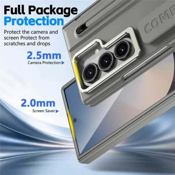 Samsung Galaxy Z Fold 8 Ultra Strap Case with Stylus Pen | Metal Camera Frame Kickstand Cover with Front Screen Protection