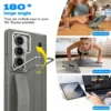 Samsung Galaxy Z Fold 8 Ultra Strap Case with Stylus Pen | Metal Camera Frame Kickstand Cover with Front Screen Protection