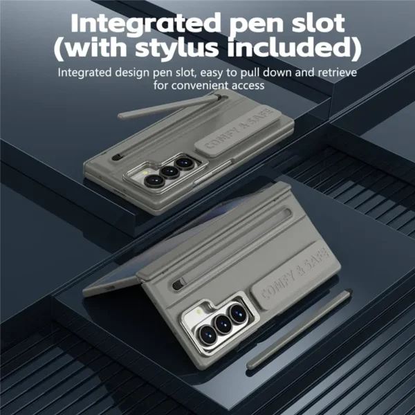 Samsung Galaxy Z Fold 8 Ultra Strap Case with Stylus Pen | Metal Camera Frame Kickstand Cover with Front Screen Protection