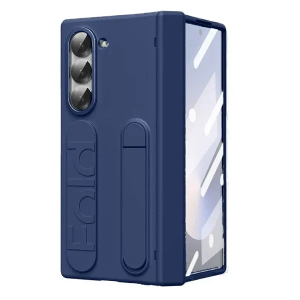imgi_3_Buedownload_33_-_Copy.webp Samsung Galaxy Z Fold 6 Silicone Case with Strap & Kickstand | Hinge Protection Cover | Tempered Glass