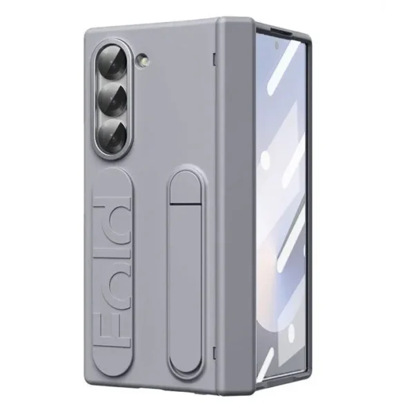 imgi_3_dow2bnload_33.webp Samsung Galaxy Z Fold 6 Silicone Case with Strap & Kickstand | Hinge Protection Cover | Tempered Glass