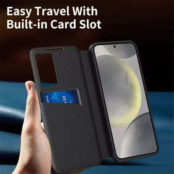 Samsung Galaxy S26 Ultra Smart View Wallet Case | PU Leather Smart Window Phone Cover