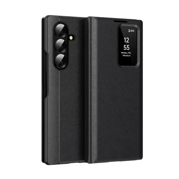 imgi_5_202508080919544871_main-image-9-1.webp Samsung Galaxy Z Fold 7 Flip Case | Smart View Leather Wallet Cover Card Holder Protective Premium Phone Case