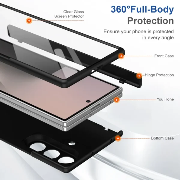 Samsung Galaxy Z Fold 8 Ultra Case with Hinge Protection | Skin Feel Thin Magnetic Phone Cover | Slim Shockproof Protection