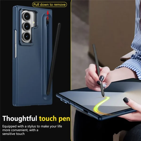 Samsung Galaxy Z Fold 8 Ultra Case with Stylus | Metal Kickstand Cover with Built-in Screen Protector