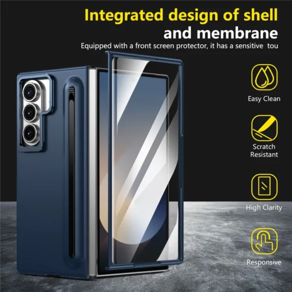 Samsung Galaxy Z Fold 8 Ultra Case with Stylus | Metal Kickstand Cover with Built-in Screen Protector