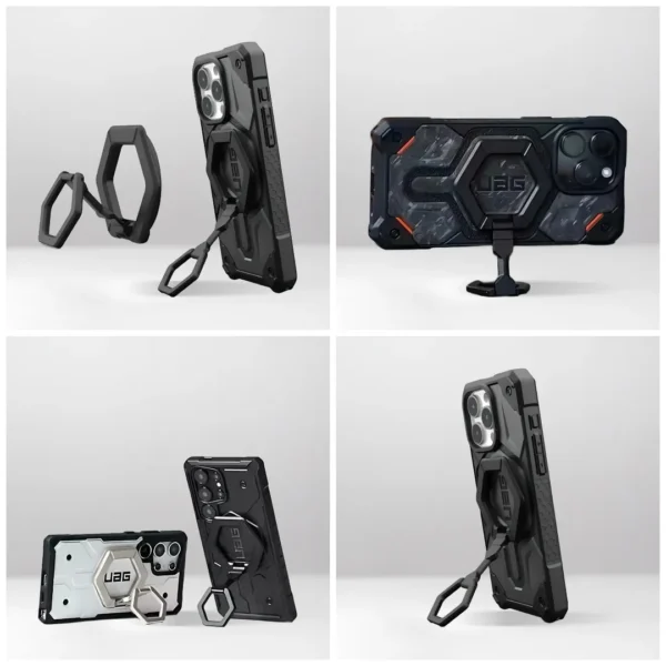 photo-collage.png-1-1.webp UAG Magnetic Phone Ring Stand | MagSafe Phone Grip & Kickstand | 360 Rotating Hexagon Ring Holder