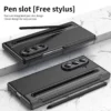 Samsung Galaxy Z Fold 7 Leather Case with S Pen | Hinge Protection Cover with Screen Protector | Shockproof Stylus Case