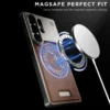 NJOYNY Aluminum Leather Case for Galaxy S26 Ultra | MagSafe Aroma Cover